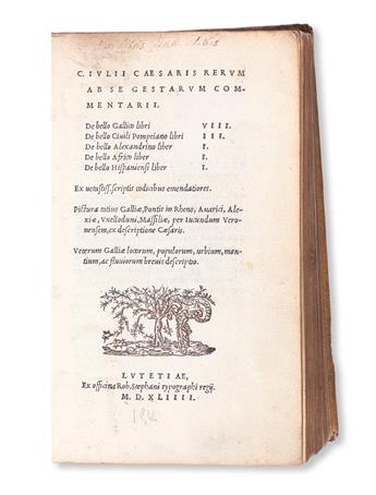 CAESAR, CAIUS JULIUS. Rerum ab se gestarum commentarii. 1544 + EUTROPIUS, FLAVIUS. Epitome belli Gallici. 1544